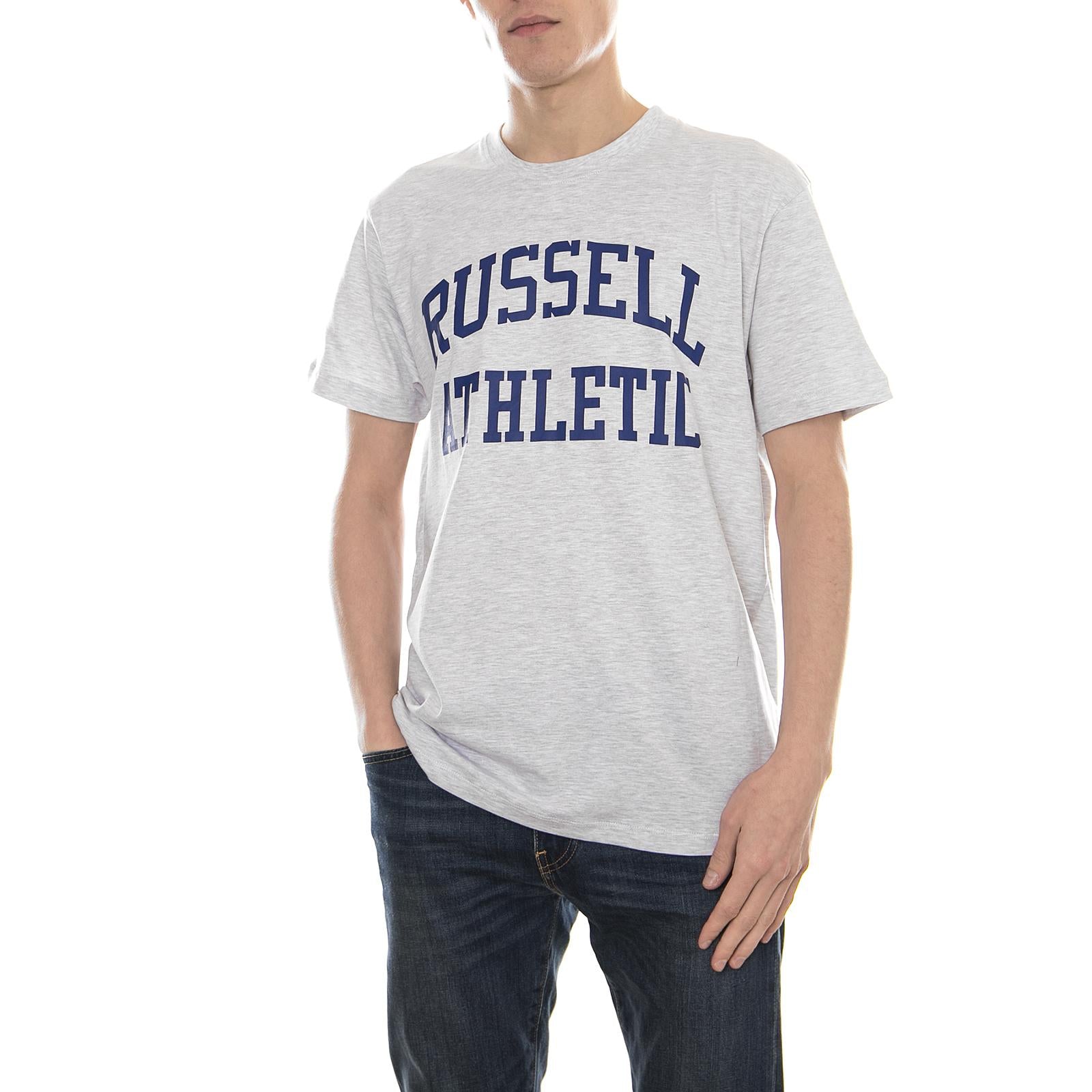 S/S CREW TEE WITH CLASSIC  ARCH LOGO PRINT A8-002-1/089-BH  RUSSELL ATHLETIC 