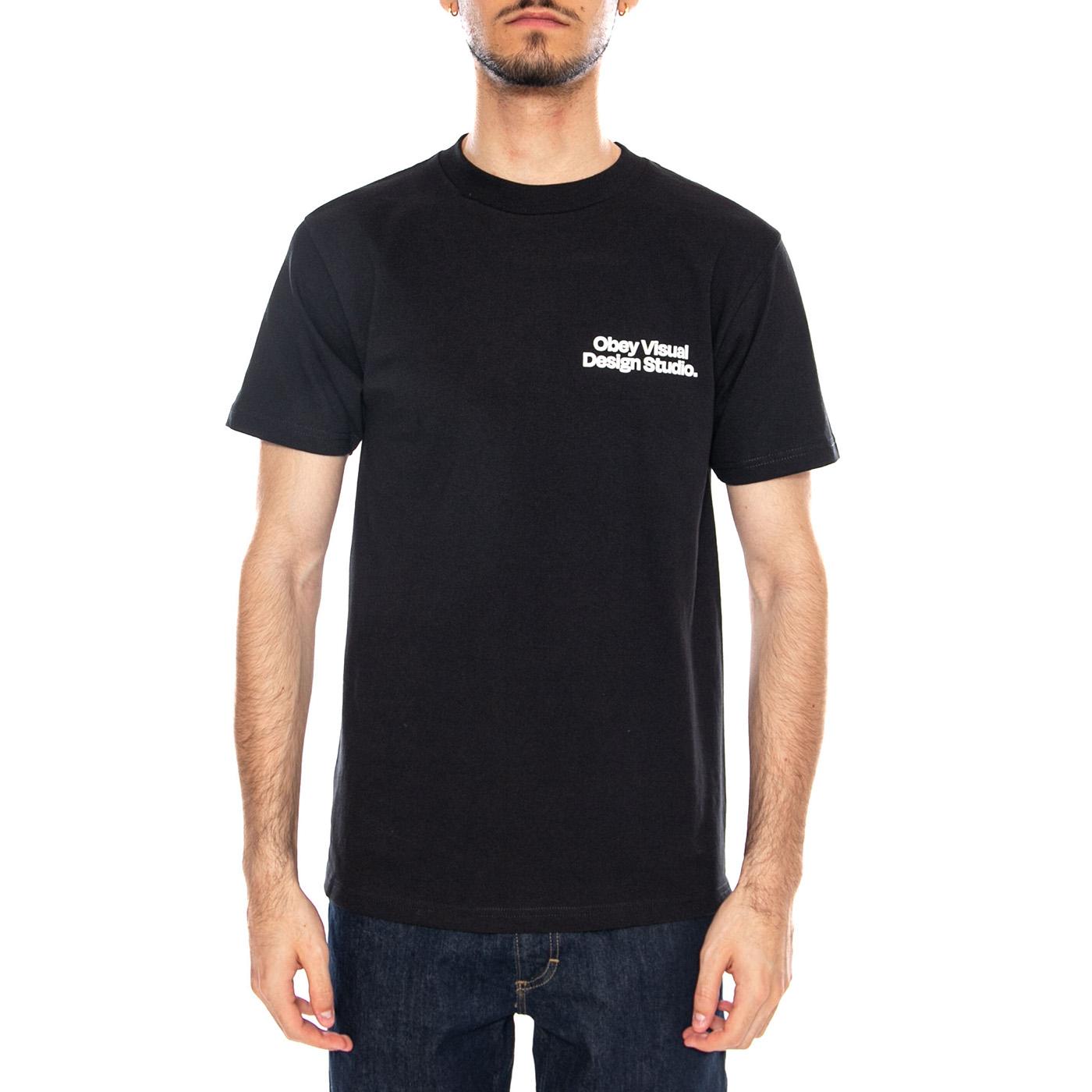 Obey Visual Design Studio Tee - Maglietta Girocollo Uomo Nera 165264305 BLK OBEY 