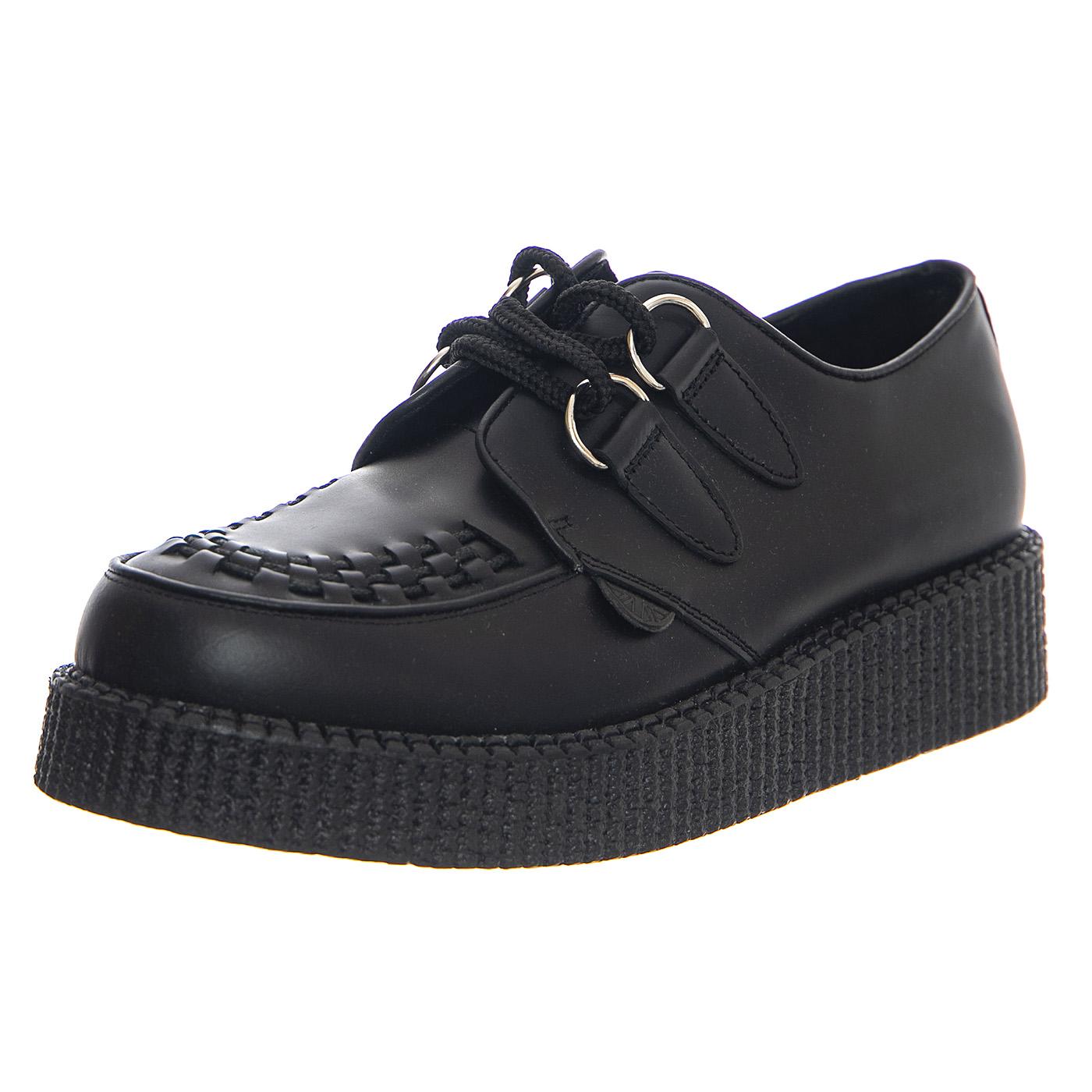 Wulfrun Shoes Black Leather - Scarpe Stringate Profilo Basso Uomo / Donna Nere UDSUM-C010X-BKL  UNDERGROUND 