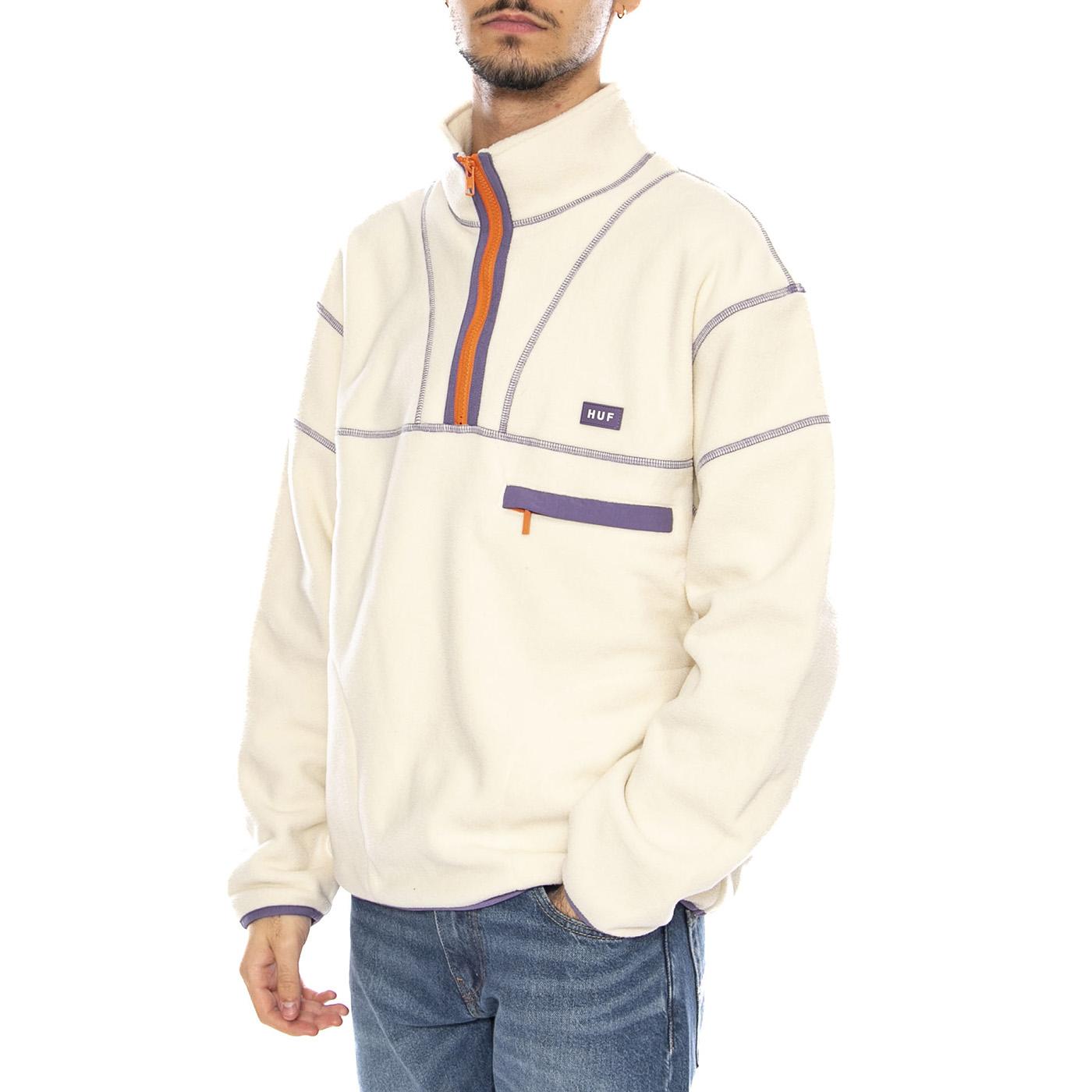 Elysian Quarter Zip Fleece -- Felpa Uomo Collo Zip Bone FL00206 BNE HUF 