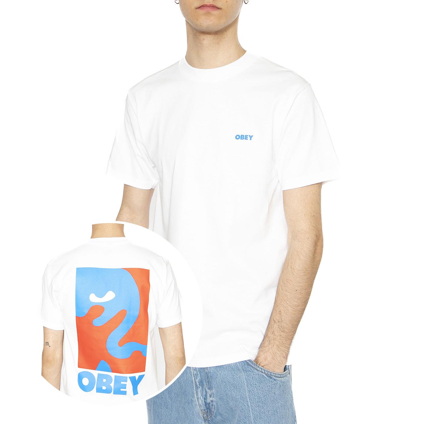 Obey Cropped Icon Tee White - Maglietta Girocollo Uomo Bianca 165264064-WHT  OBEY 