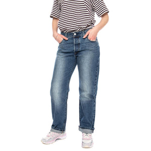 501® '90S - Work Yourself Selvedge Blue - Pantaloni Denim Jeans Donna Blu A1959 0116 LEVIS 