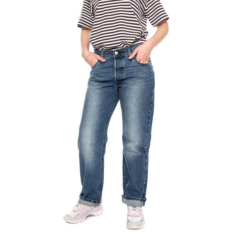 501® '90S - Work Yourself Selvedge Blue - Pantaloni Denim Jeans Donna Blu A1959 0116 LEVIS 