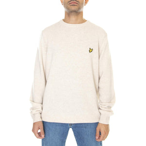 Crew Neck Lambswool Blend Jump Taupe Marl - Maglione Girocollo Uomo Beige KN921VF-W823  LYLE & SCOTT 