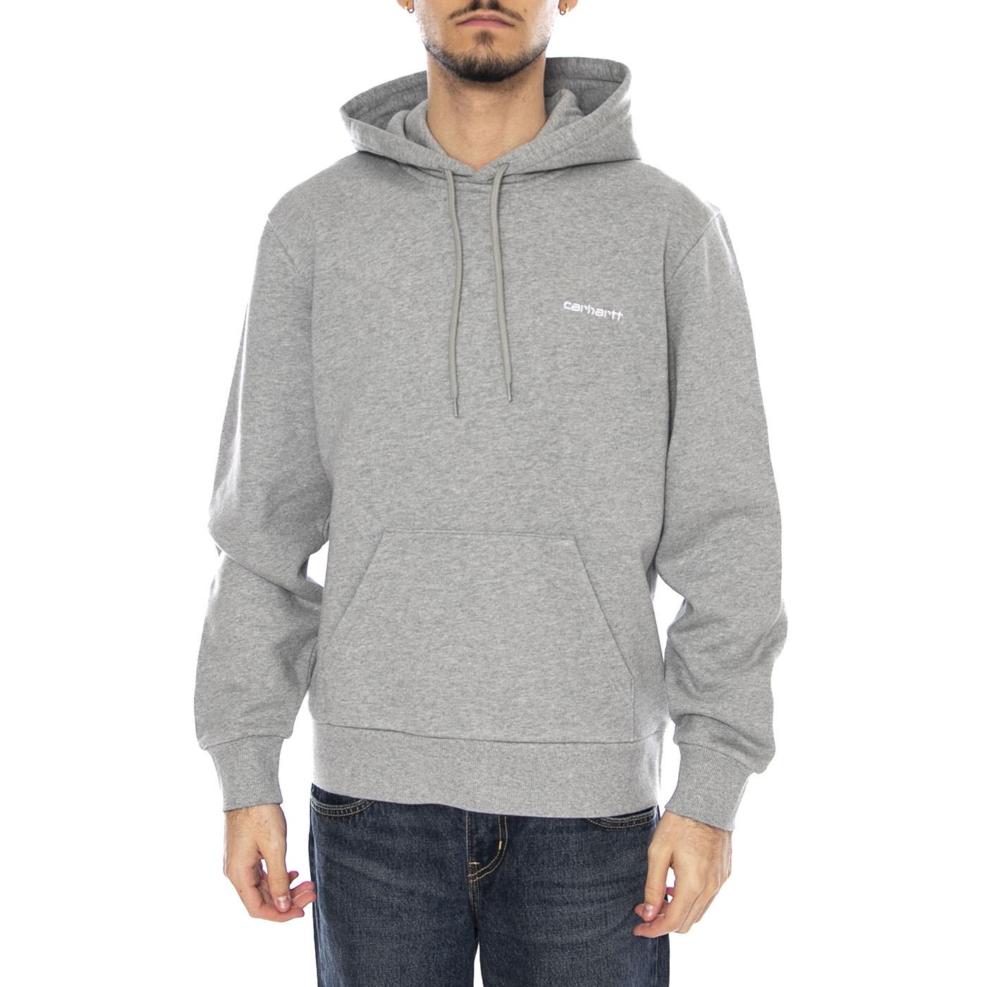 Hooded Script Embroidery Sweat -- Felpa Uomo Cappuccio Grigia I035392.00DXX . CARHARTT WIP 