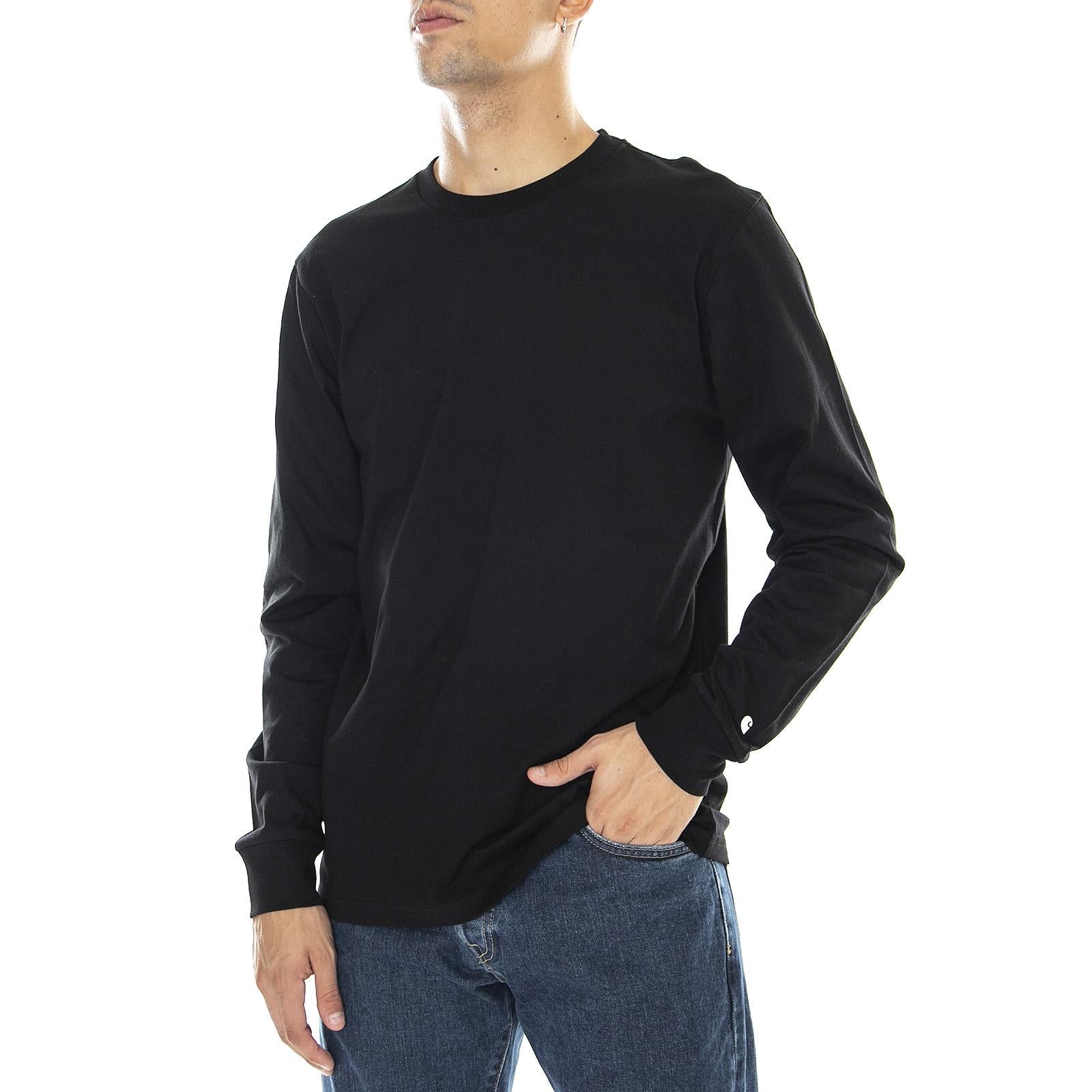 Base - Maglietta Girocollo Maniche Lunghe Uomo Nera I026265.0D2.XX.03 . CARHARTT WIP 