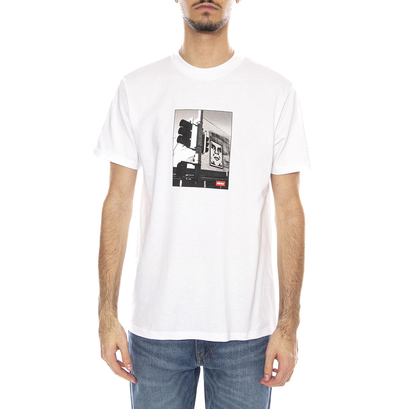 OBEY Los Angeles Photo Tee -- Maglietta Girocollo Uomo Bianca 165264230 WHT OBEY 