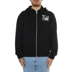 Obey Let Your Worries Fade Away Box Fit Premium Zip Hooded F Black - Felpa con Cappuccio Uomo Nera 117483721-BLK  OBEY 