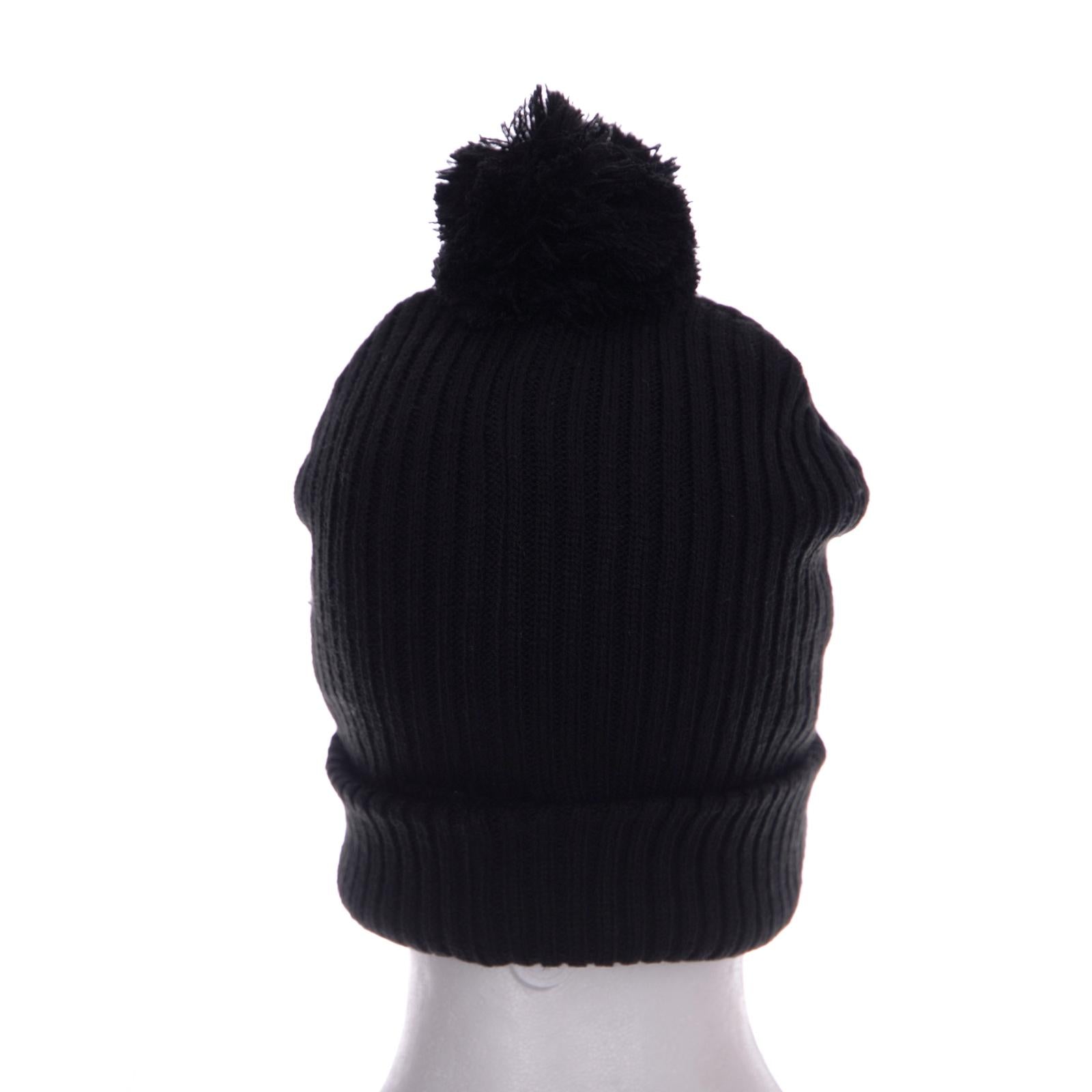 Jase - Cappelino a Cuffia con Pom Pom Nero 6171607-9000 BLACK  SOLID 