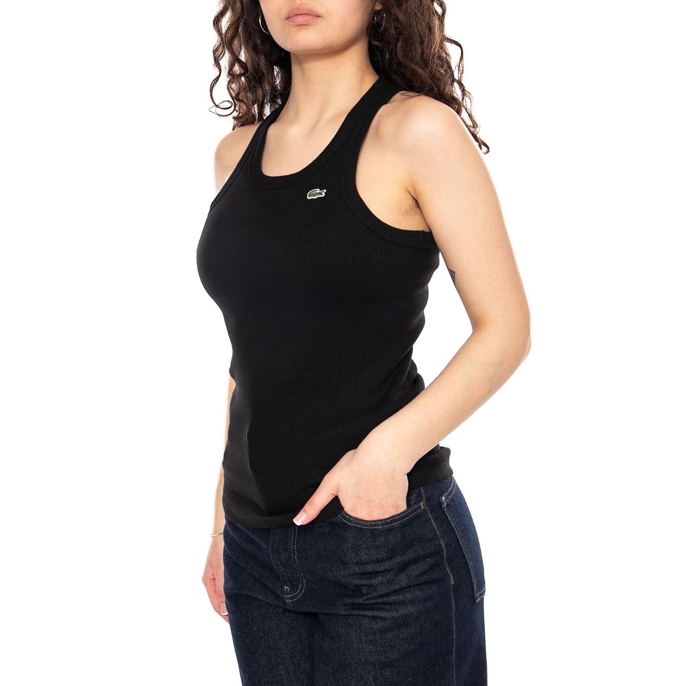 Canotta S/M Black Tank - Canotta Donna Nera TF5388 031 LACOSTE 