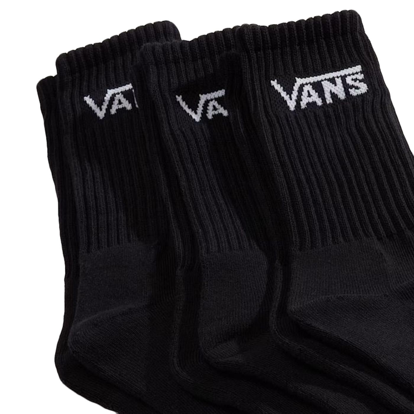 Classic Crew Rox Black - Set 3 Paia di Calzini Neri VN000QBV BLK1 VANS 