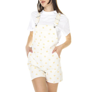 W' Christina Short Overall Off White Daisy Dot - Salopette Donna Bianca 4292-OFWDD  BRIXTON 