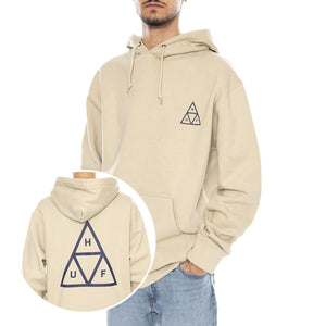 HUF Set TT P/O Hoodie -- Felpa Uomo Cappuccio Stone Beige PF00572 STN HUF 