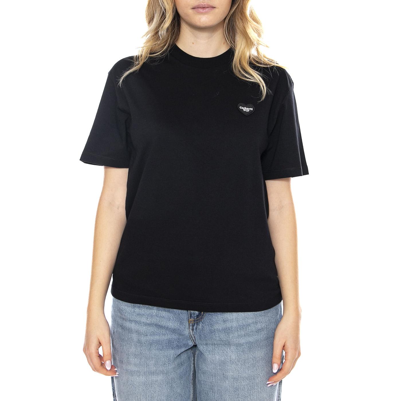W' S/S Heart II T-Shirt -- Maglietta Donna Nera Carhartt WIP I035259-4T9-BLK . CARHARTT WIP 