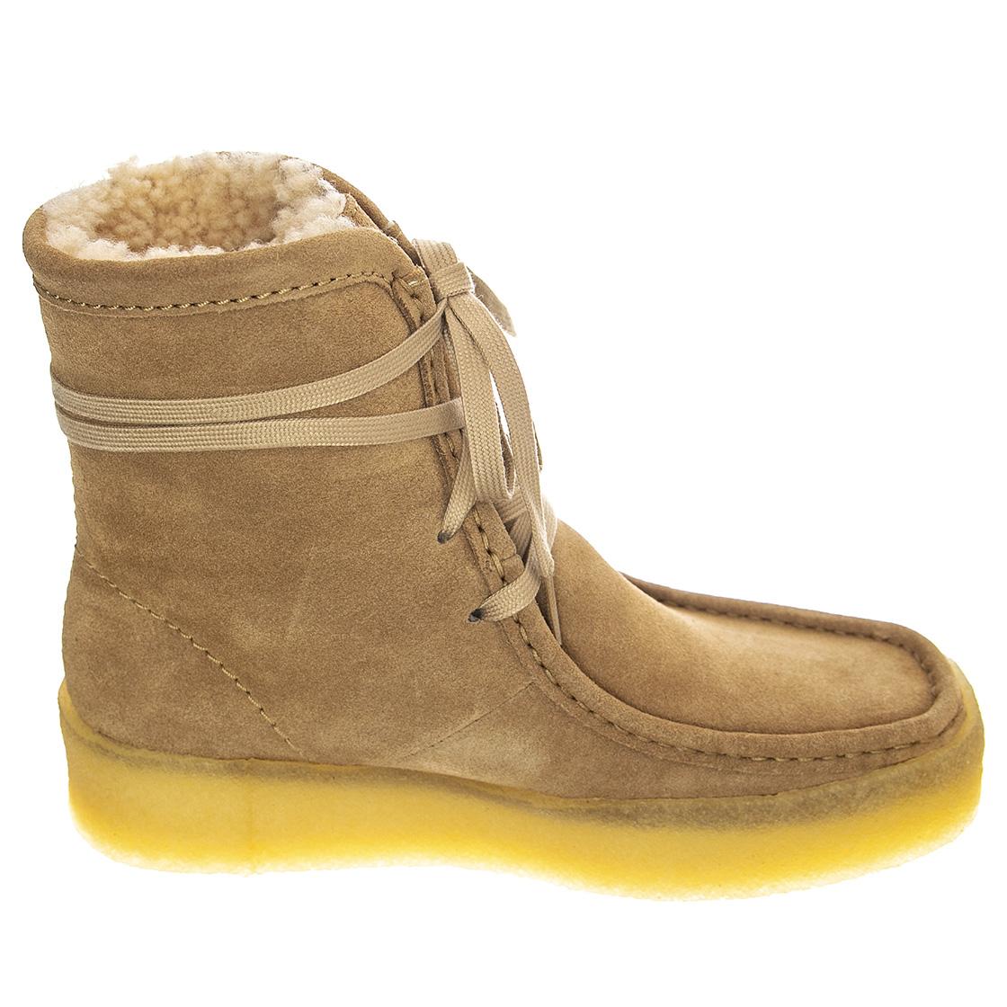 Wallabee Cup Hi Light Tan Suede - Stivaletti Stringati Donna Beige 634124  CLARKS 