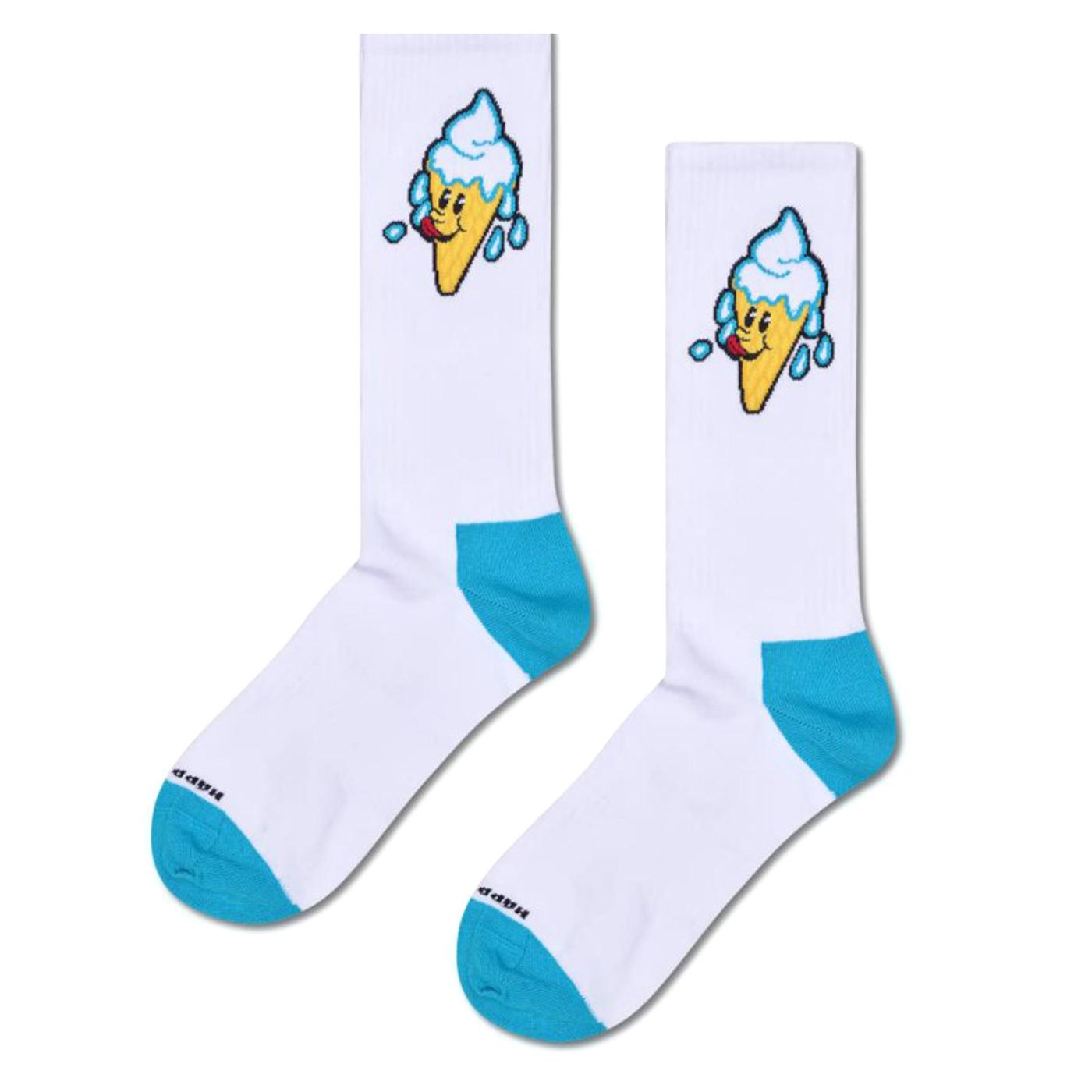 Ice Cream Sneaker Sock White - Calzini Bianchi P004143 WHITE HAPPY SOCKS 