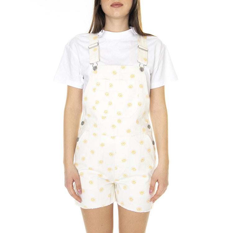 W' Christina Short Overall Off White Daisy Dot - Salopette Donna Bianca 4292-OFWDD  BRIXTON 