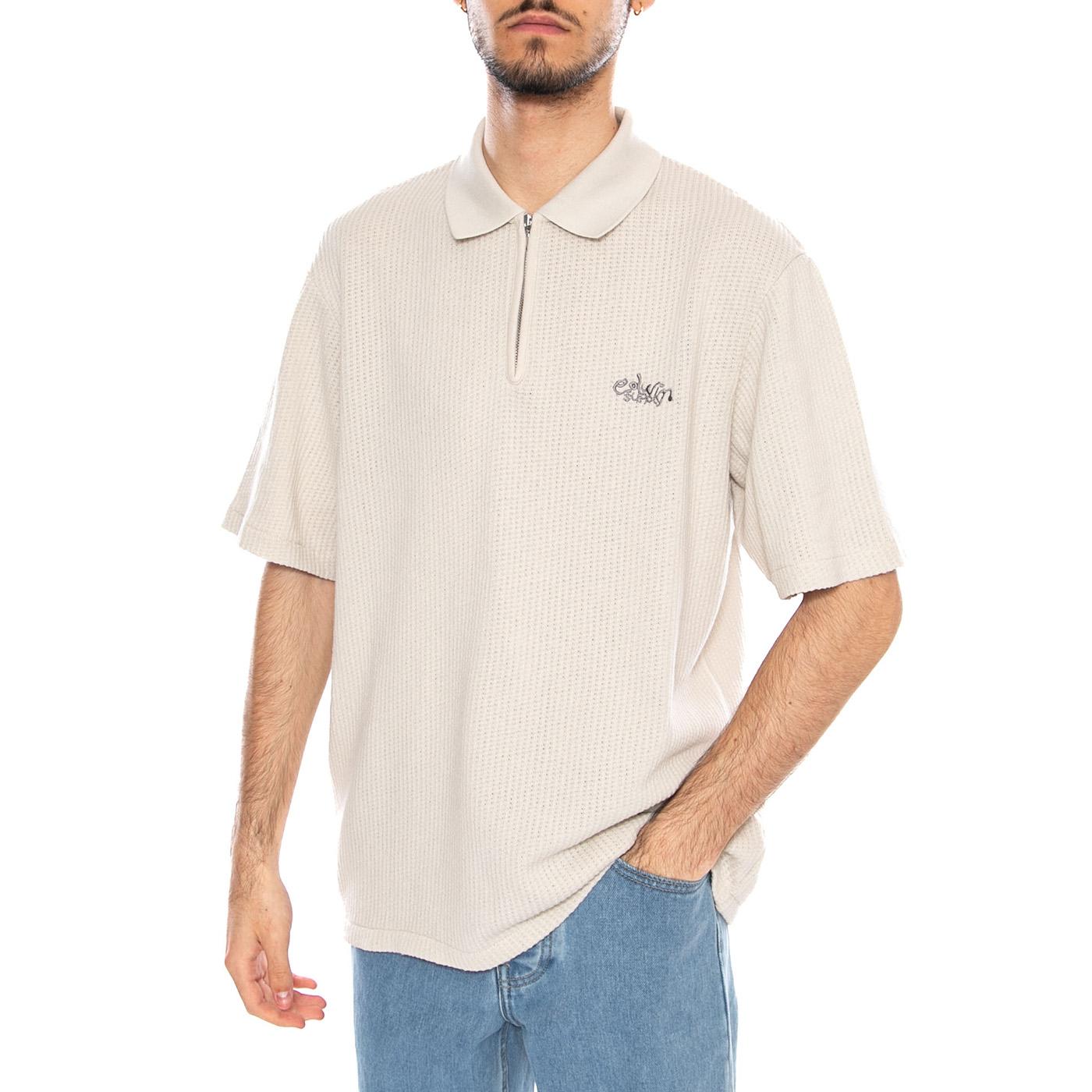 Rick Polo Glacier Grey - Polo con Zip Uomo Grigia I036581.21M.67. 21M.67 EDWIN 