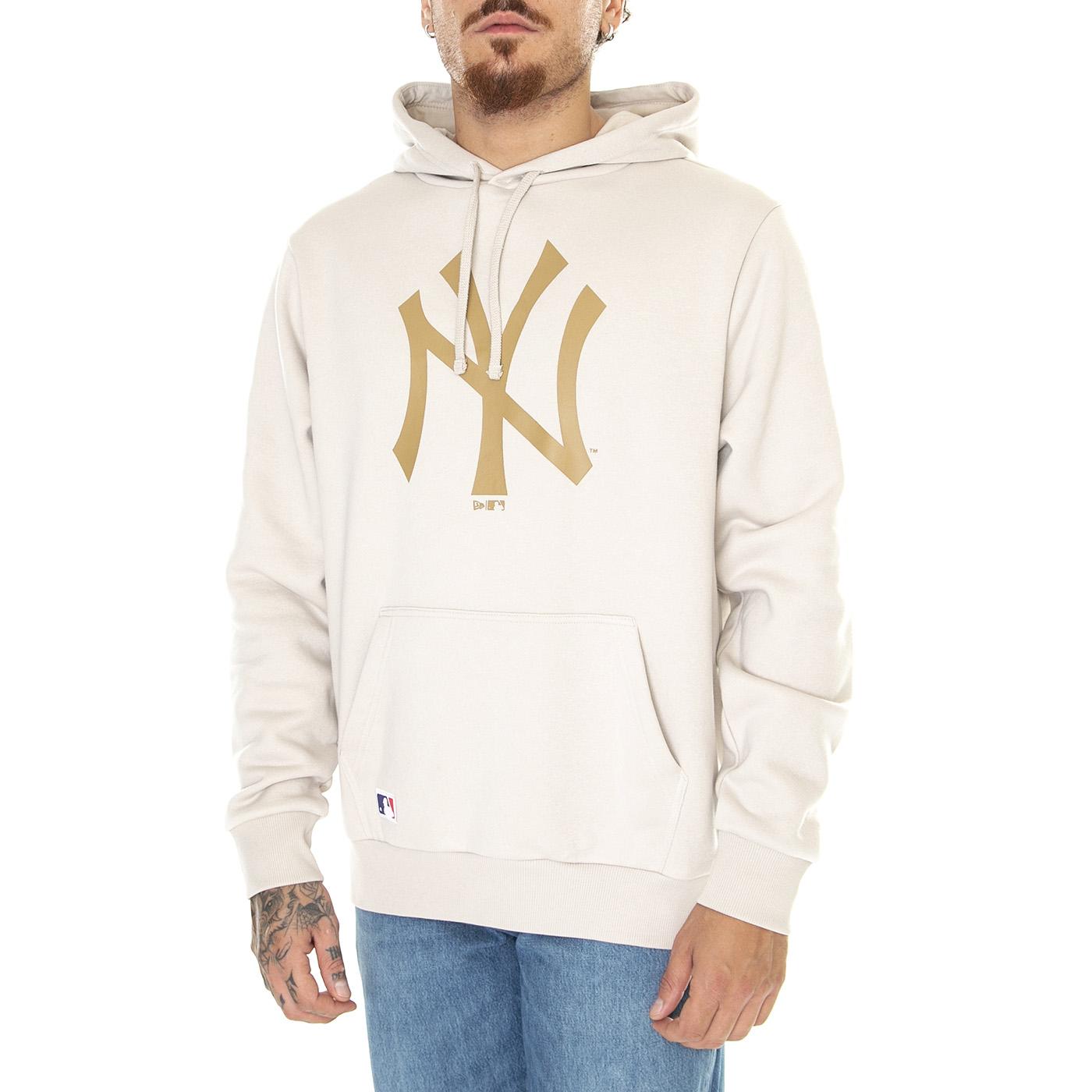 M' Nos Mlb Regular Hoody New York Yankees Stn / White - Felpa con Cappuccio Uomo Beige 60416743  NEW ERA 