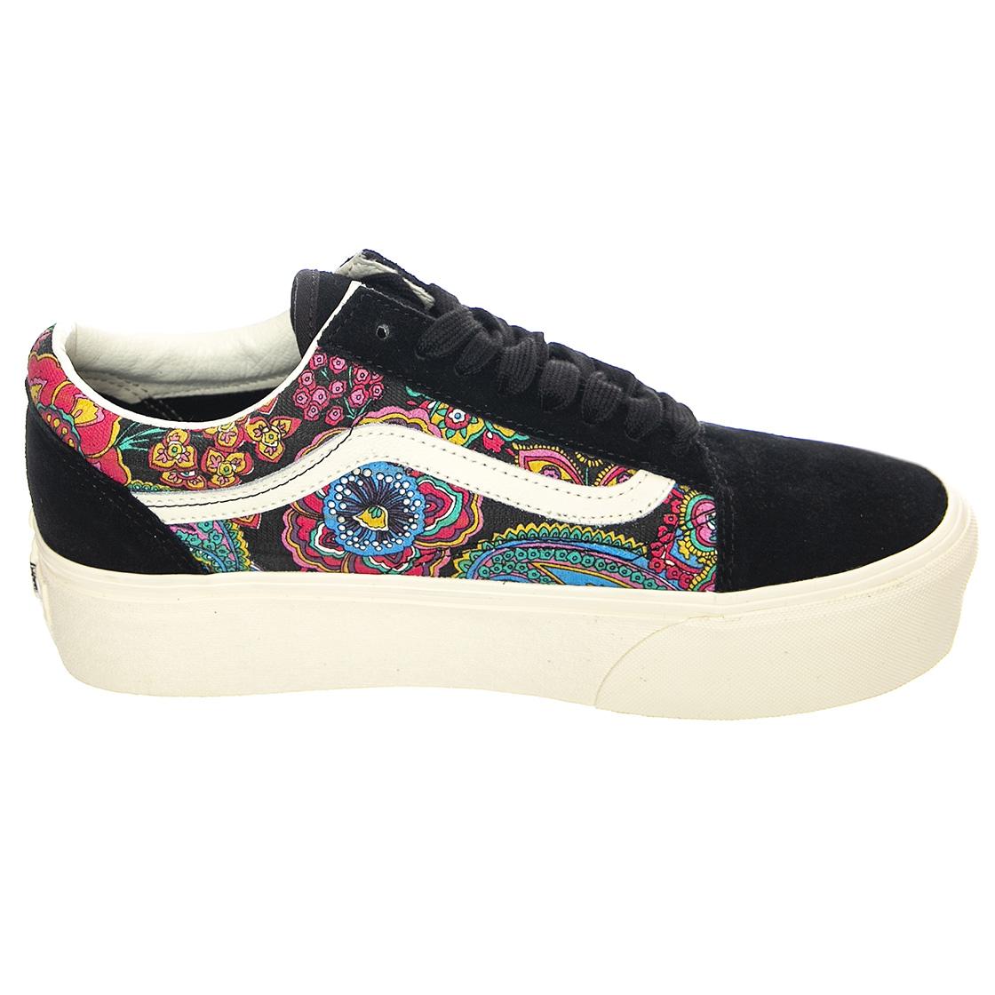 UA Old Skool Stackform Paisley Multi / Black - Scarpe Stringate Profilo Basso Donna Nere / Multi VN0A7Q5MBLK1  VANS 