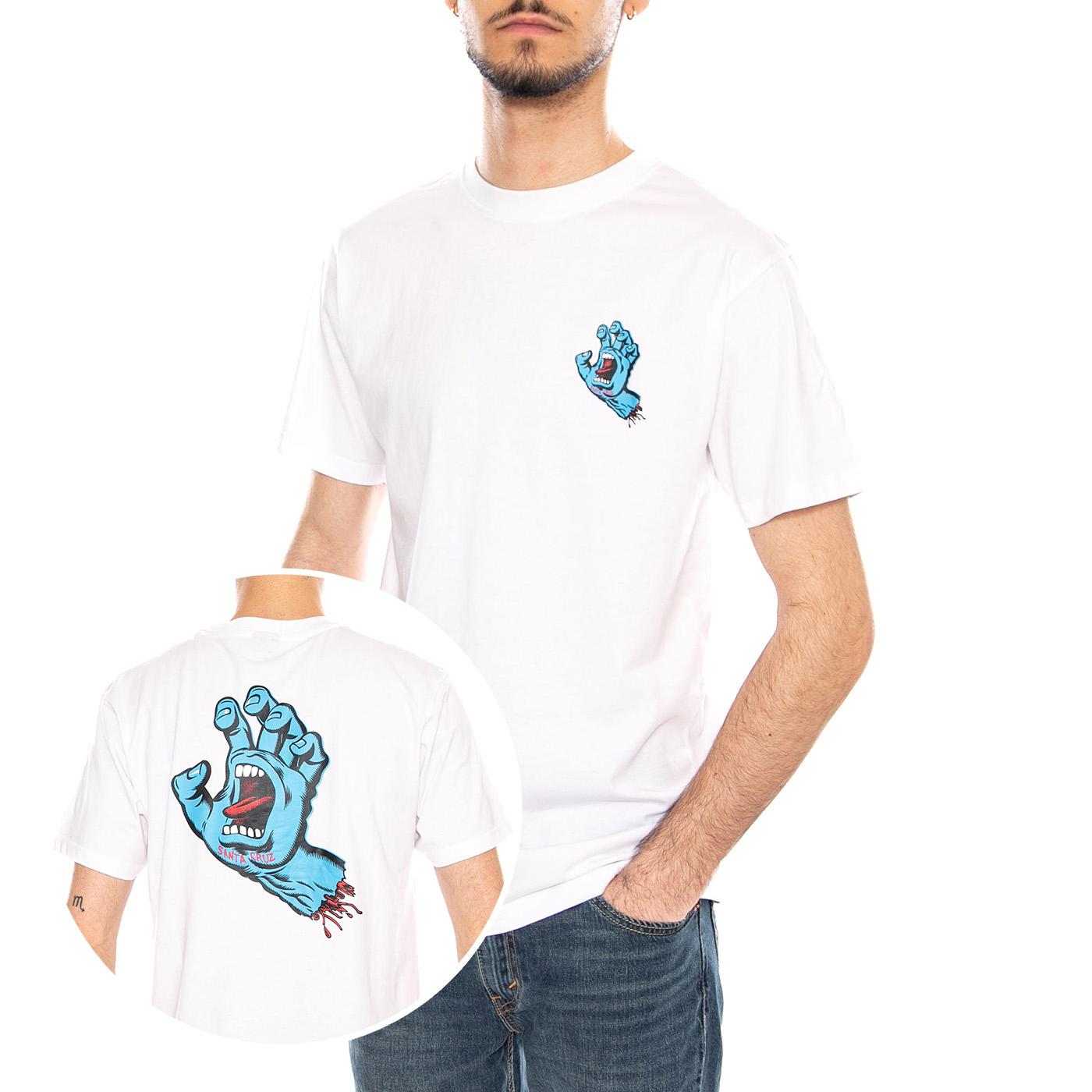 Screaming Hand White - Maglietta Girocollo Uomo Bianca SCA-TEE-11055 White SANTA CRUZ 
