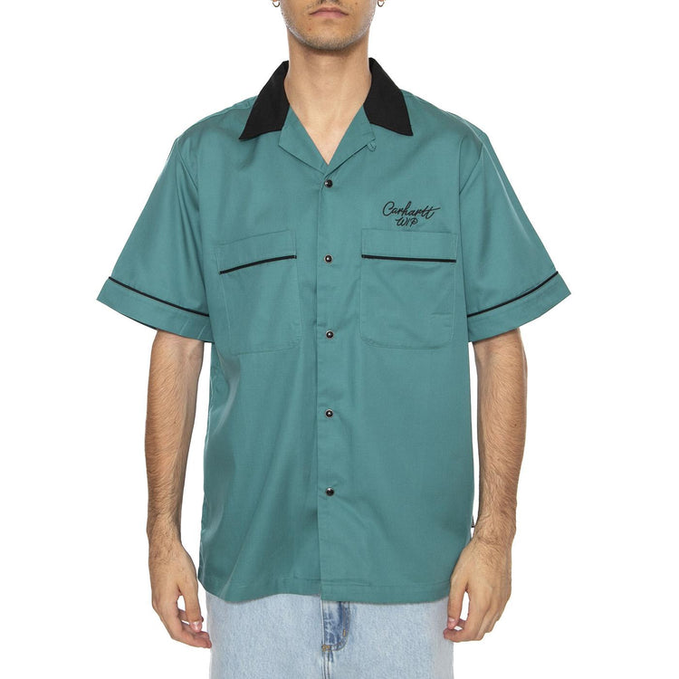 S/S Bowl Shirt Saguaro / Black - Camicia Maniche Corte Uomo Verde I035153.31VXX  CARHARTT WIP 