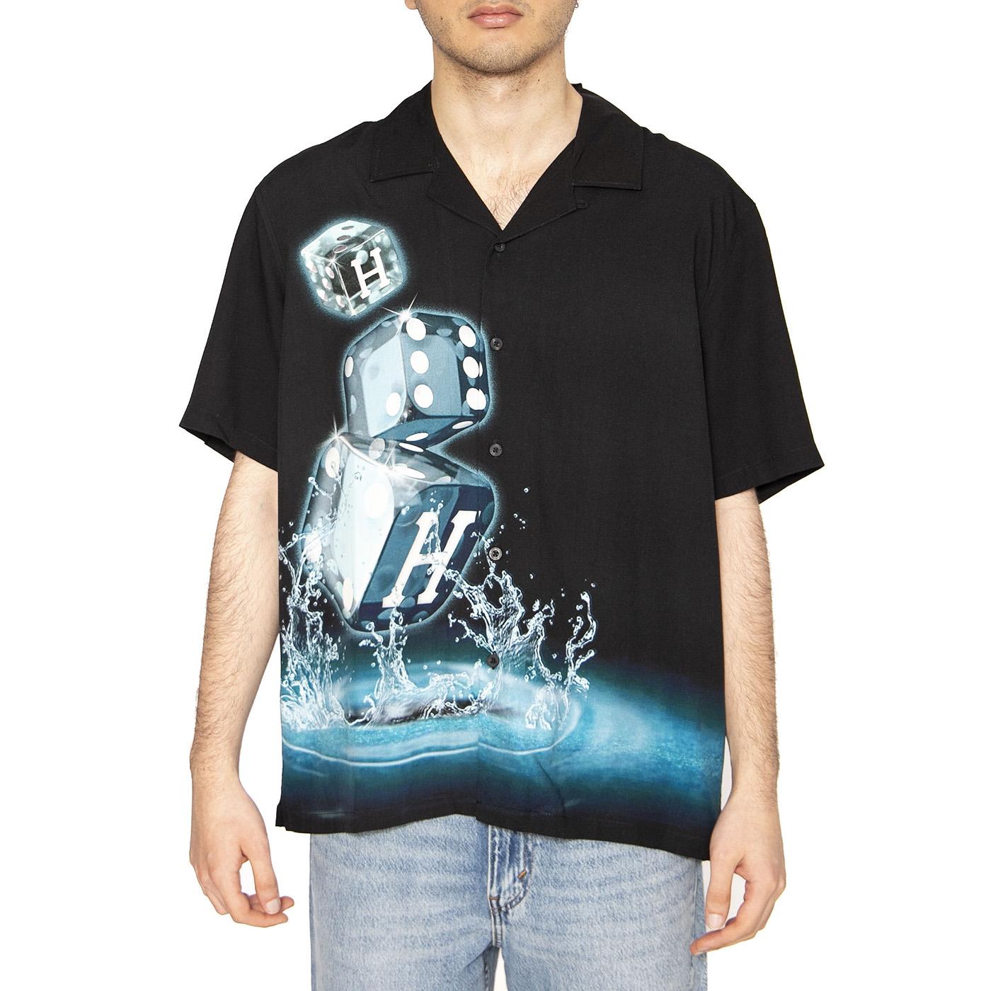 Dice S/S Woven Top - Camicia Maniche Corte Uomo Multicolore BU00155-BLACK  HUF 