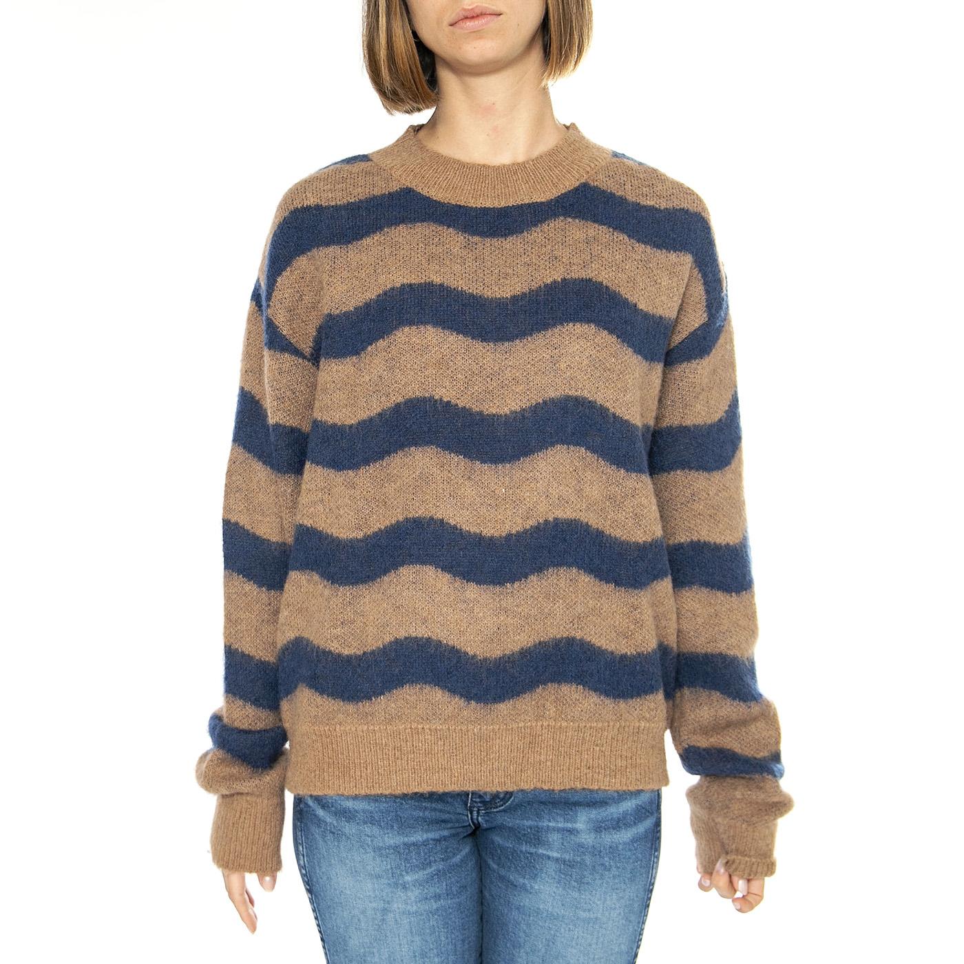 Jersey Rayas Beige y Azul - Maglione Donna Multicolore 43W/10624  WILD PONY 