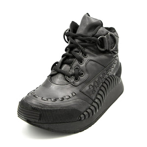 Z1 Black Calf Leather - Scarpe Stringate Profilo Alto Donna Nere UDSTB-171-BKCF  UNDERGROUND 