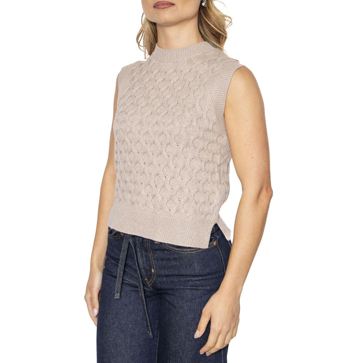 Bluebell Cable Vest Mid Oatmeal Heather - Canotta in Maglia Donna Beige 0012J-0000 . LEVIS 