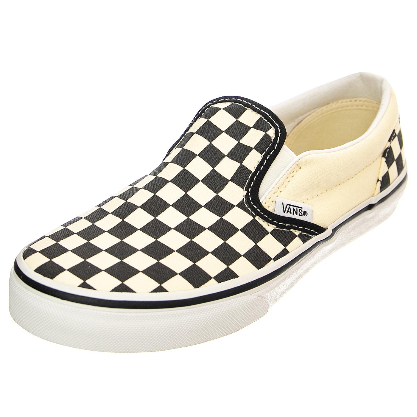 UY Classic Slip-On (Checkerboard) Black / White - Scarpe Slip-On Profilo Basso Bambino Nere / Bianche VN000ZBUEO11  VANS 