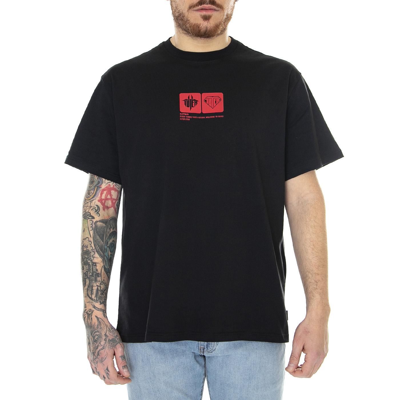 Tab Tee Black - Maglietta Girocollo Uomo Nera 23SITS09-BLACK  IUTER 
