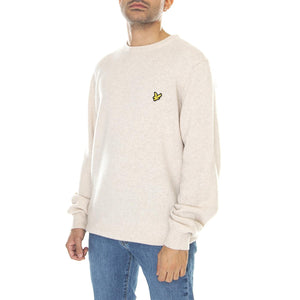 Crew Neck Lambswool Blend Jump Taupe Marl - Maglione Girocollo Uomo Beige KN921VF-W823  LYLE & SCOTT 
