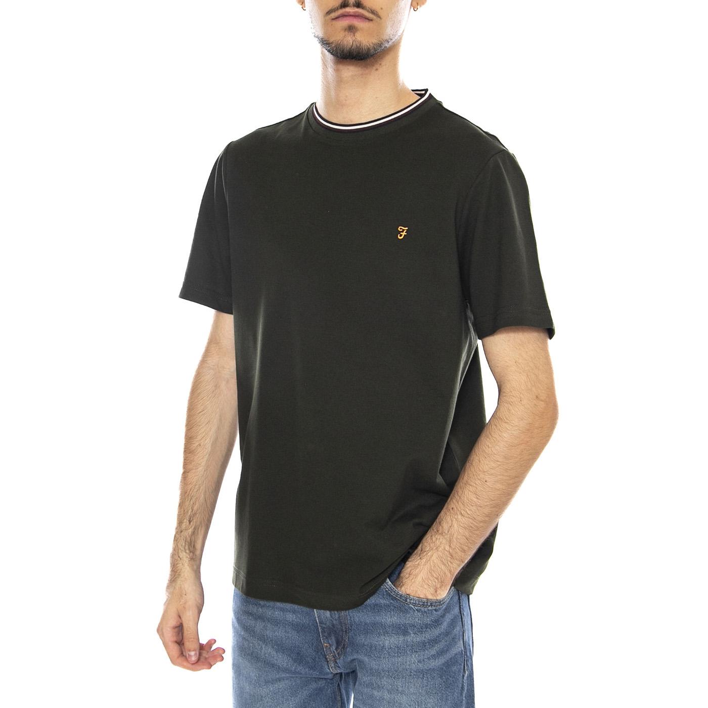 Elton Tee - Maglietta Uomo Girocollo Gold Ever Green Verde F4KFF054 357 FARAH 