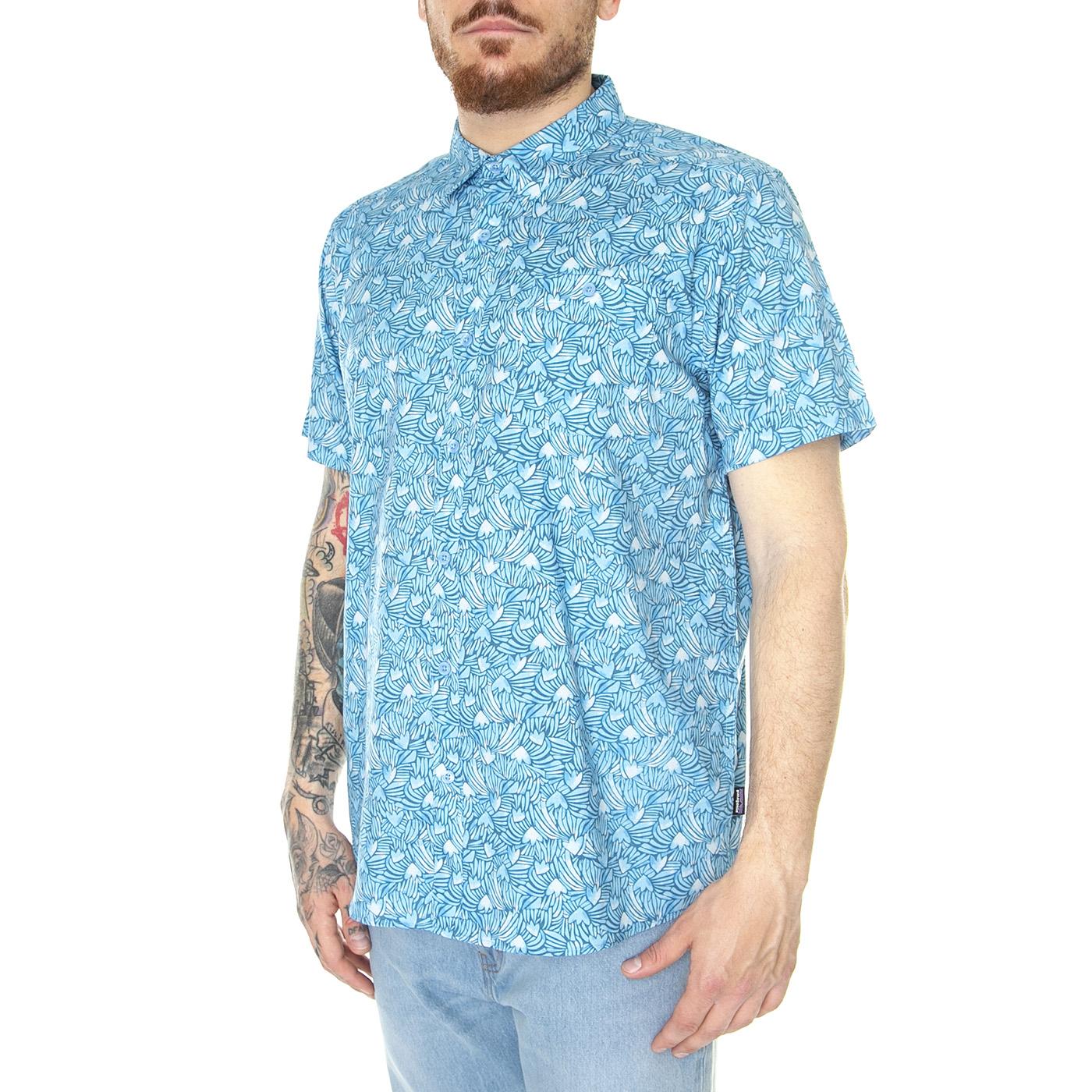 M's Go To Shirt Block Party Lago Blue - Camicia Maniche Corte Uomo Blu 52691-BPLA  PATAGONIA 