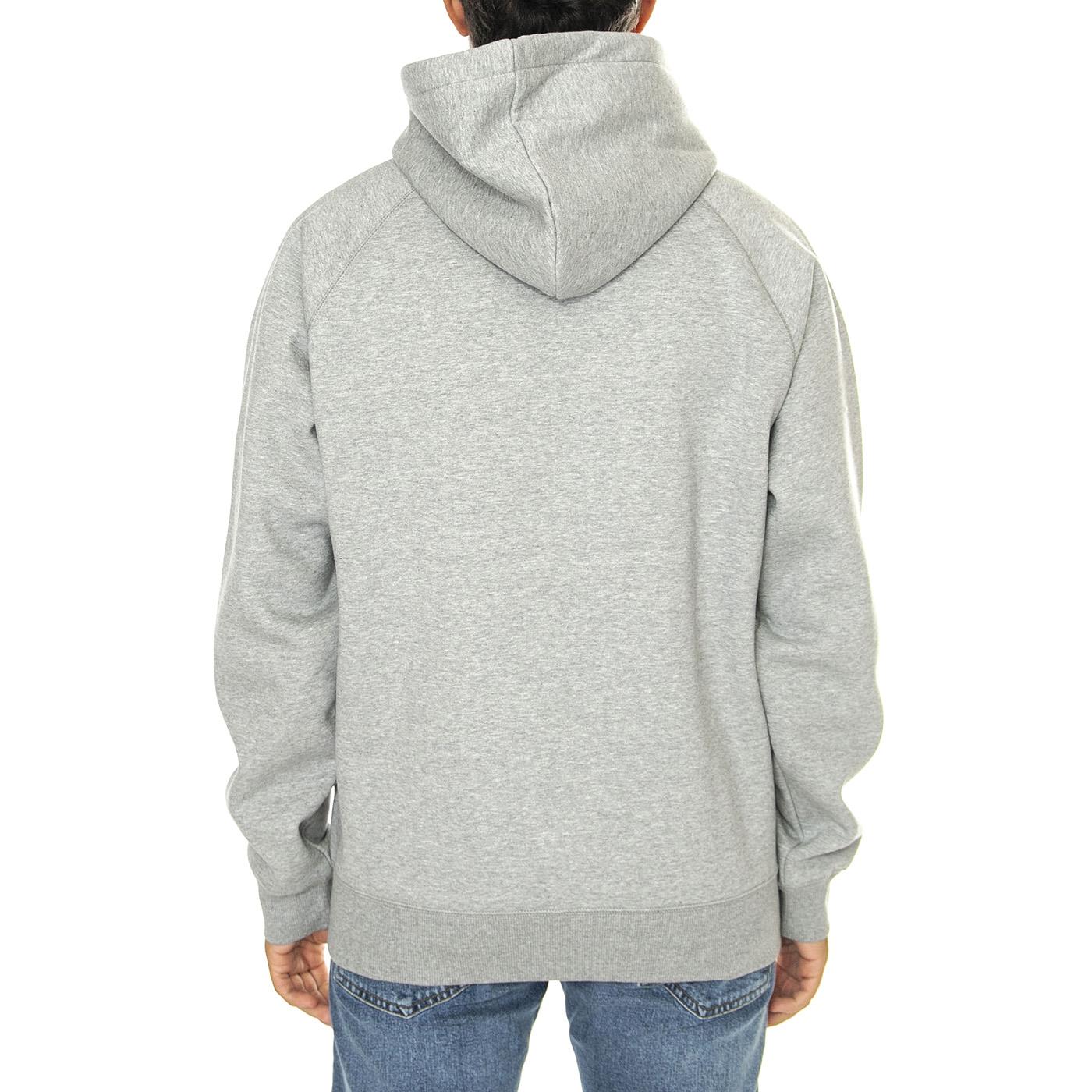 Hooded Chase Jacket Grey Heather / Gold - Felpa con Cappuccio Uomo Grigia I033664.00MXX  CARHARTT WIP 