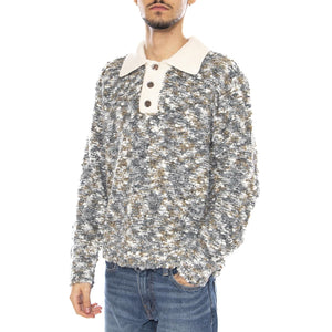 Reuben Sweater Polo Grey / Multi -- Polo a Maniche Lunghe Uomo Grigio / Multicolore 151000096 GYM OBEY 