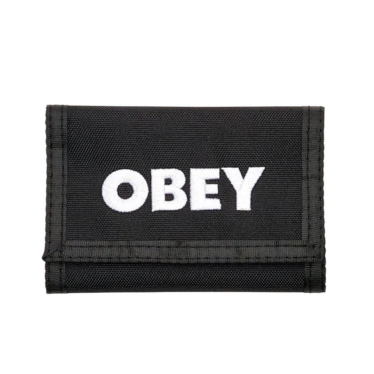 Obey Bold Logo Trifold Black - Portafogli Nero 100310120-BLK  OBEY 