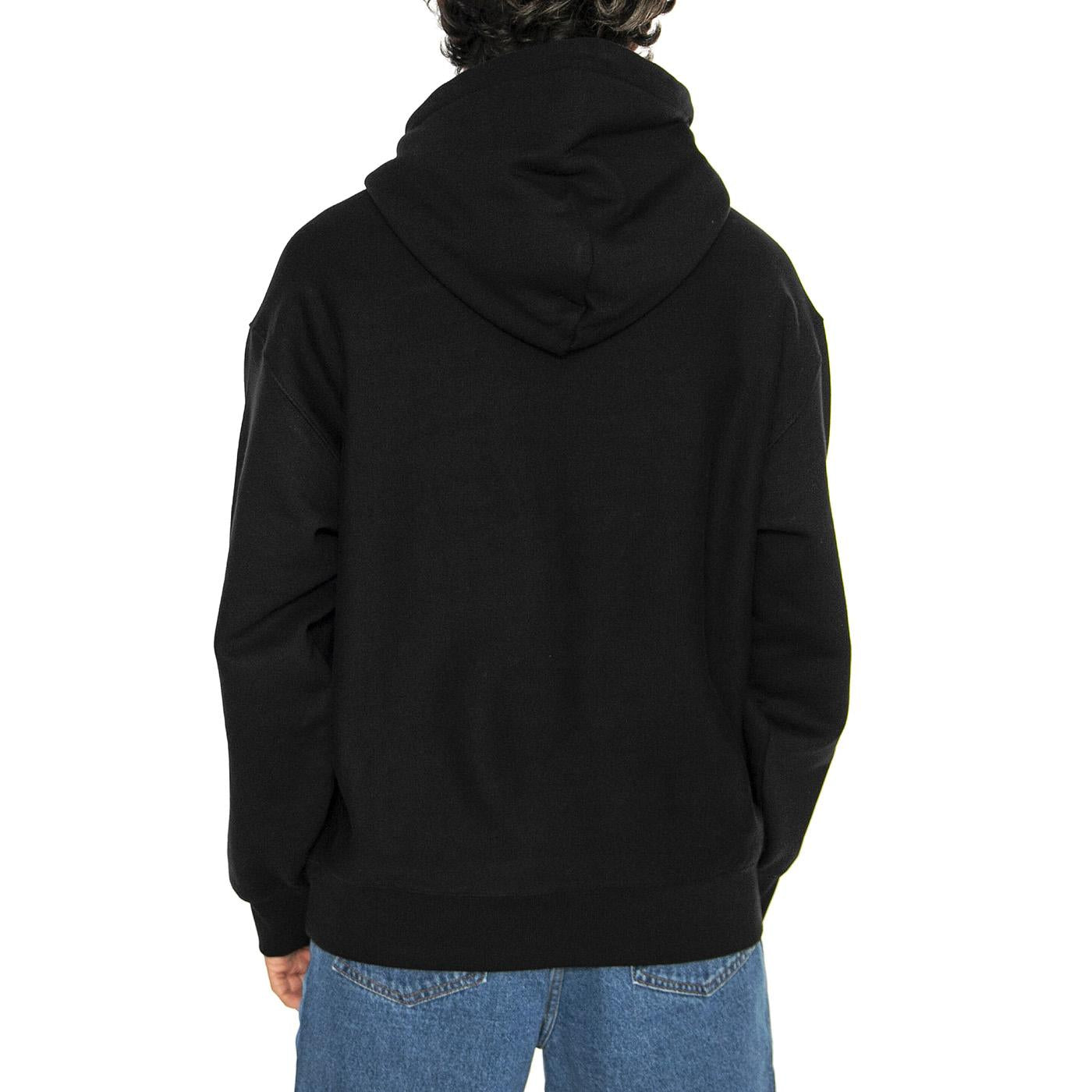Hooded Label Script Sweat Black - Felpa con Cappuccio Uomo Nera I034430.89XX  CARHARTT WIP 