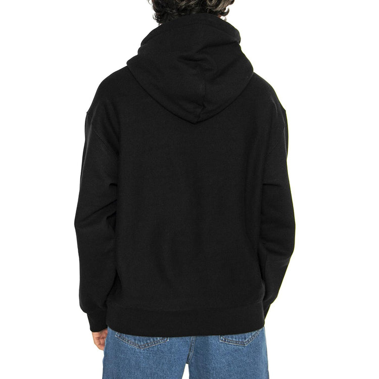 Hooded Label Script Sweat Black - Felpa con Cappuccio Uomo Nera I034430.89XX  CARHARTT WIP 