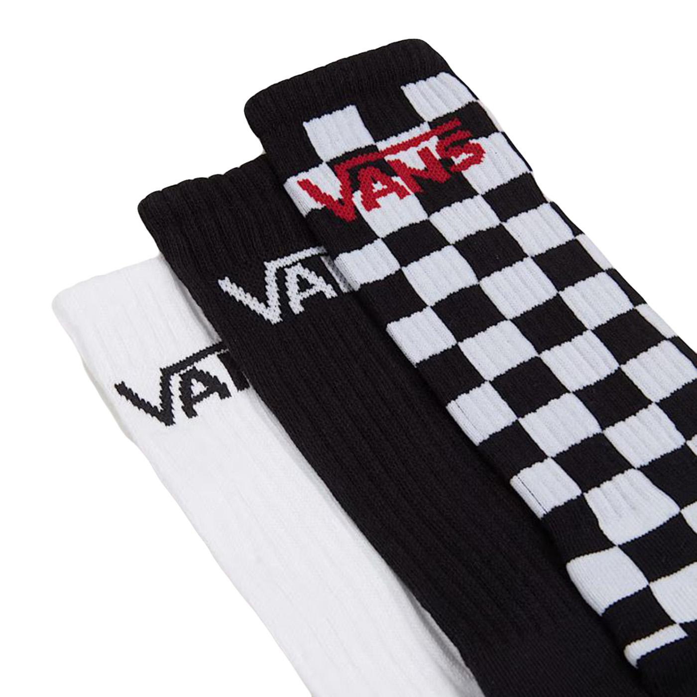 Classic Crew Cherries Black / White - Set da Tre Paia di Calzini Uomo Multicolore VN000F0XY281  VANS 