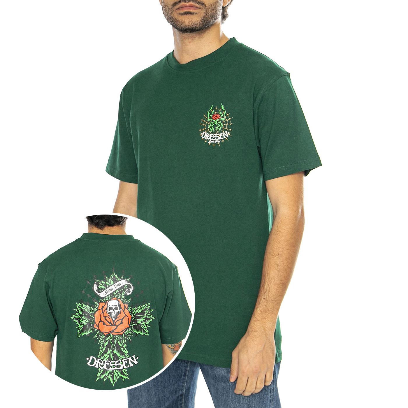 Dressen Rose Cross 2 Rainforest - Maglietta Girocollo Uomo Verde SCA-TEE-11668  SANTA CRUZ 