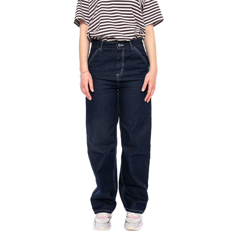 W' Simple Pant Blue - Pantaloni Denim Jeans Donna Blu Scuro I031924 012Y CARHARTT WIP 