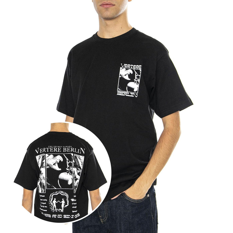 Secret Garden T-Shirt Black - Maglietta Girocollo Uomo Nera VER-T250-BLK  VERTERE BERLIN 