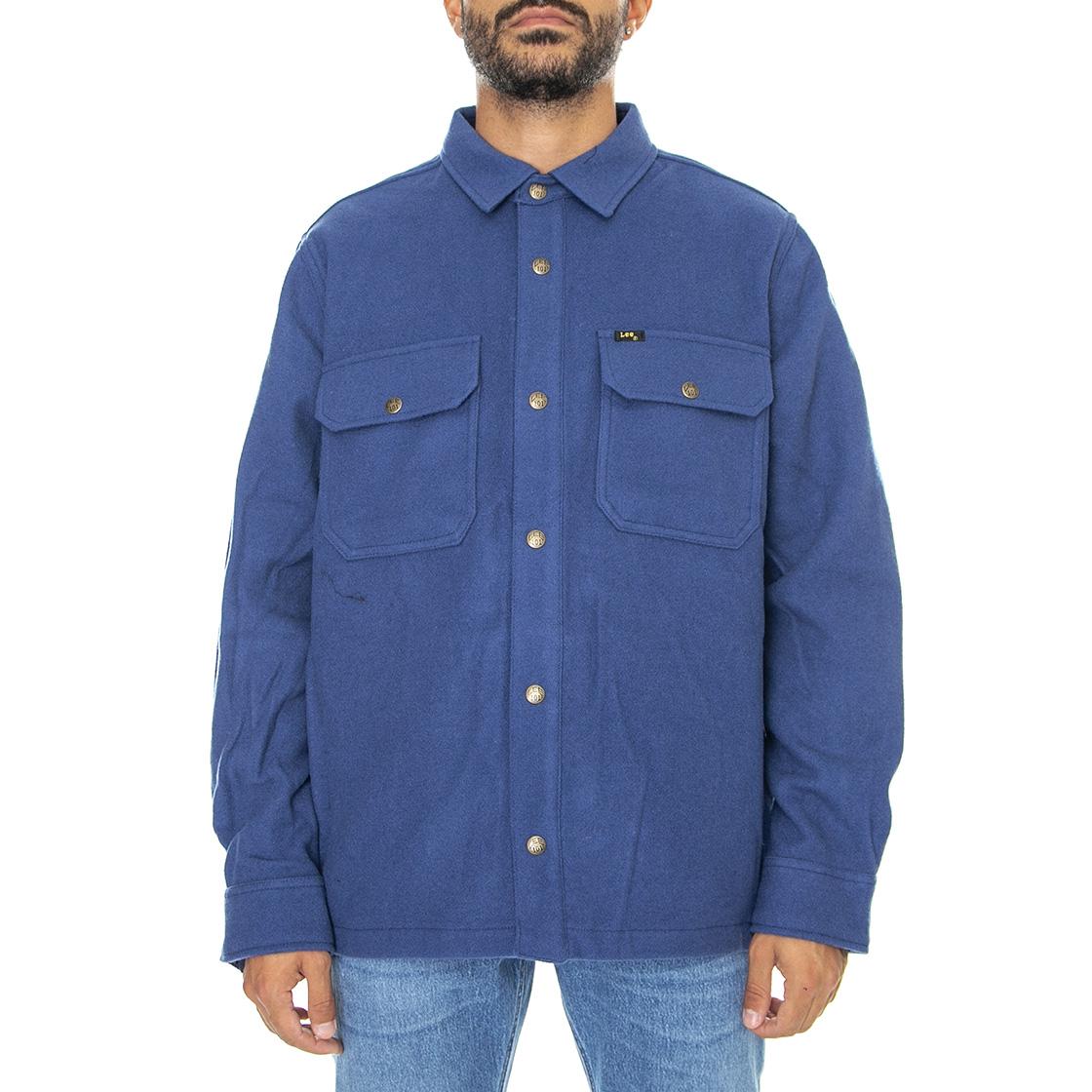 101 Wool Overhisrt Lake Blue-L93BVO51 - Camicia Uomo Blu 112322532  LEE 