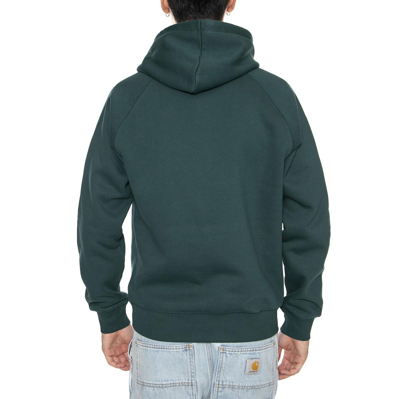 Hooded Chase Sweat Dark Fir / Gold - Felpa Uomo Verde I033661.30YXX  CARHARTT WIP 