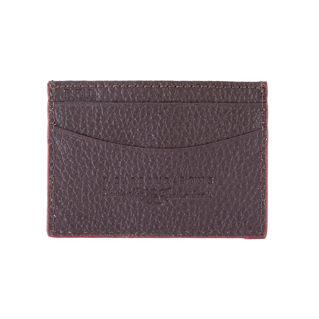 Grain Leather Card Holder Dark Brown - Portacarte Marrone in Pelle 222MMLG0020-BR711  BARBOUR 