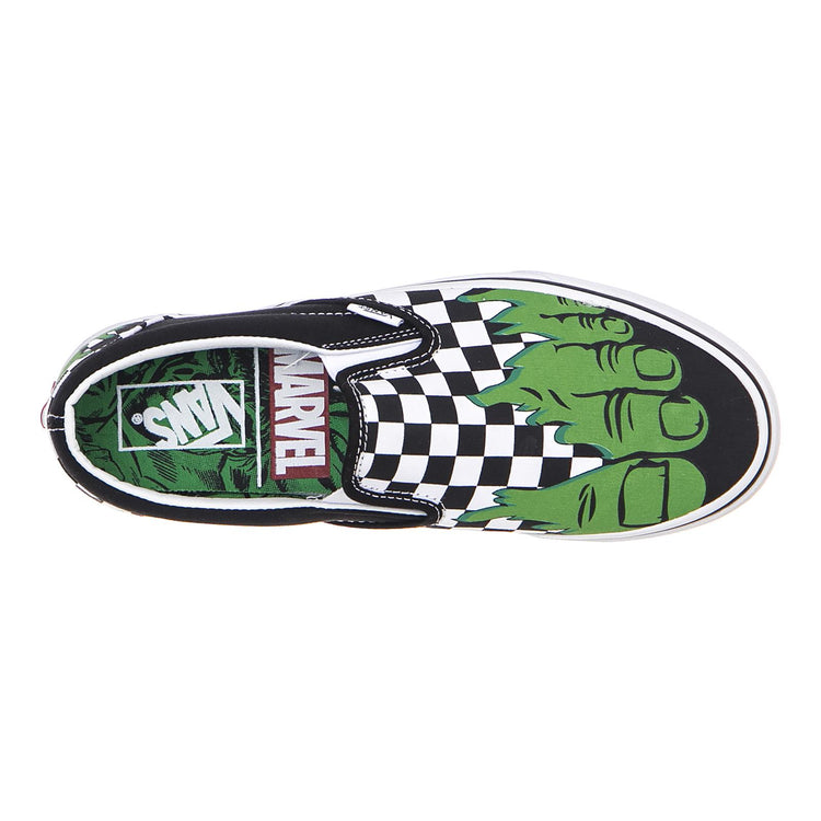 UA CLASSIC SLIP-ON (MARVEL) HULK/CHECKERBOARD VA38F7U44  VANS 