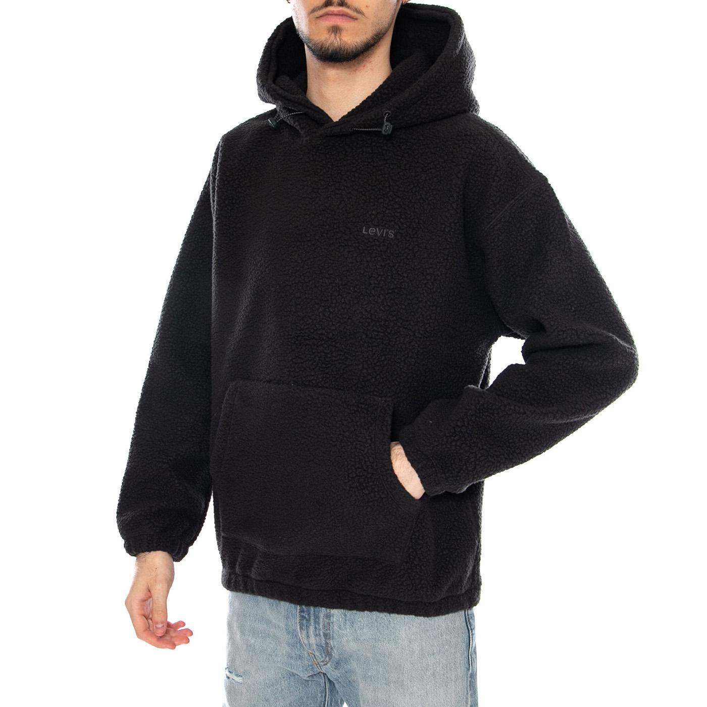Cozy Up Hoodie - Jet Black / Black - Felpa con Cappuccio Uomo Nera A1034-0027 . LEVIS 
