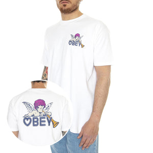 Obey Baby Angel Classic Tee White - Maglietta Girocollo Uomo Bianca 165263700-WHT  OBEY 